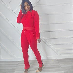 The Luxe Track Suit: Red