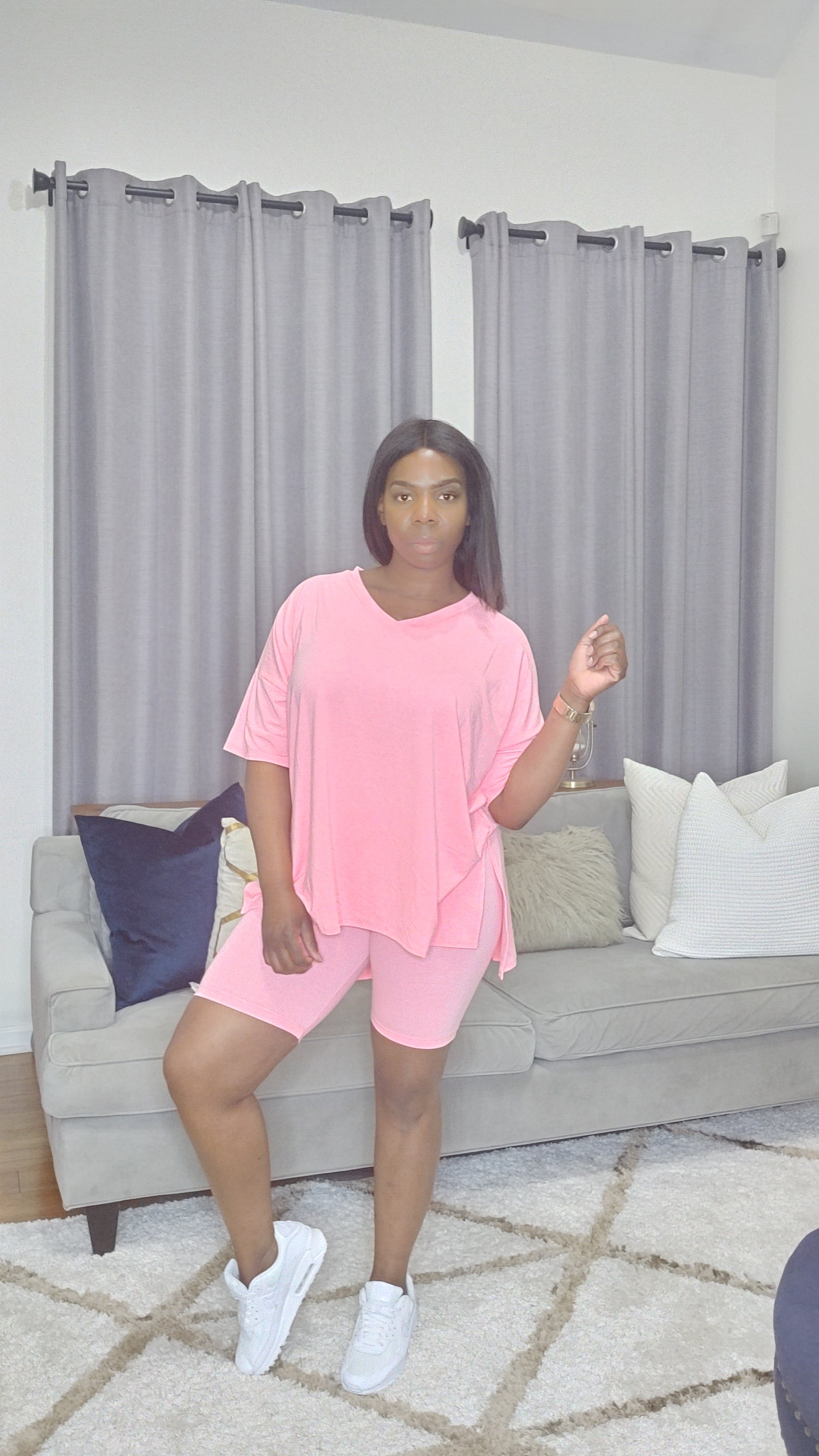 The Oversized Relaxed Set: Bright Pink