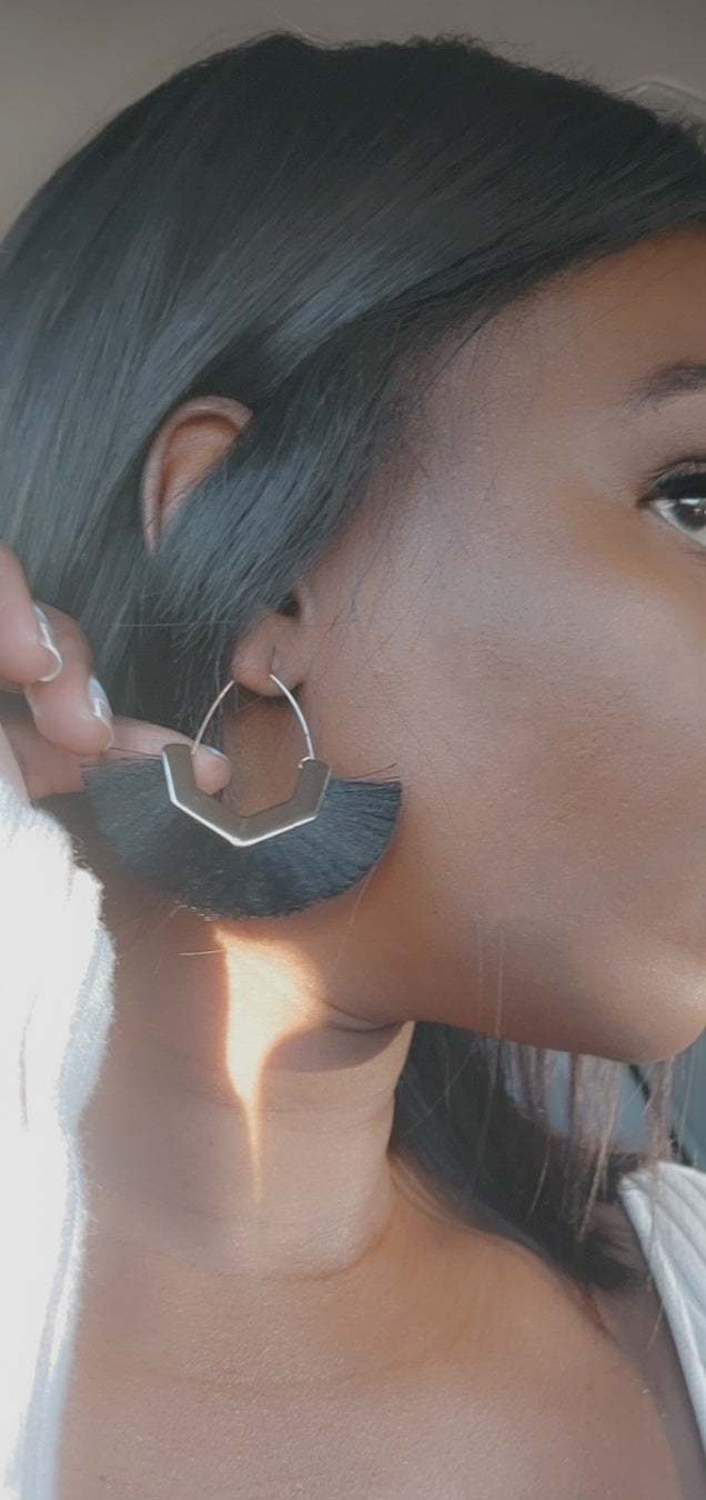 Fan Shape Tassel Earring